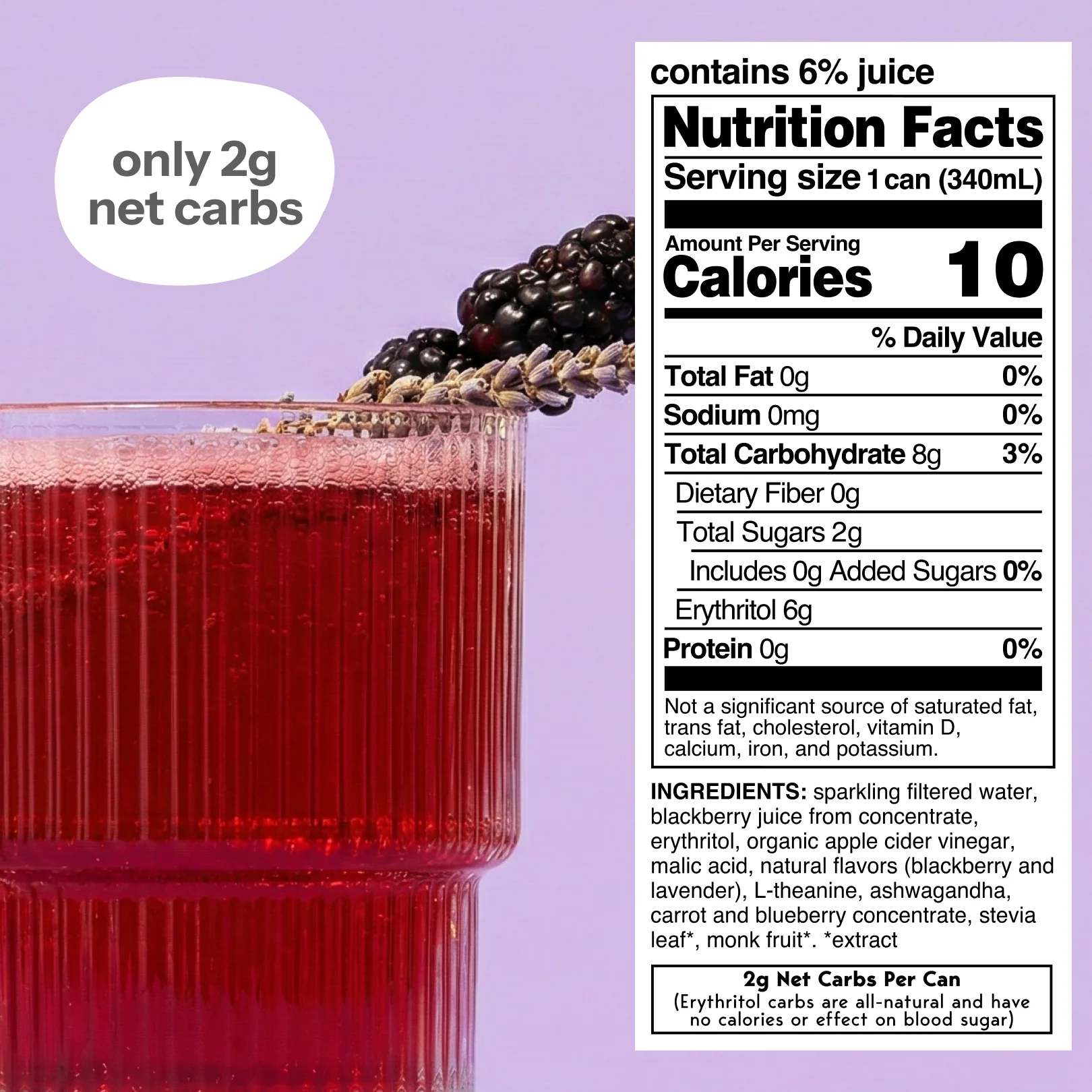 blackberry lavender (botanical soda | 24 pack) - Image 2