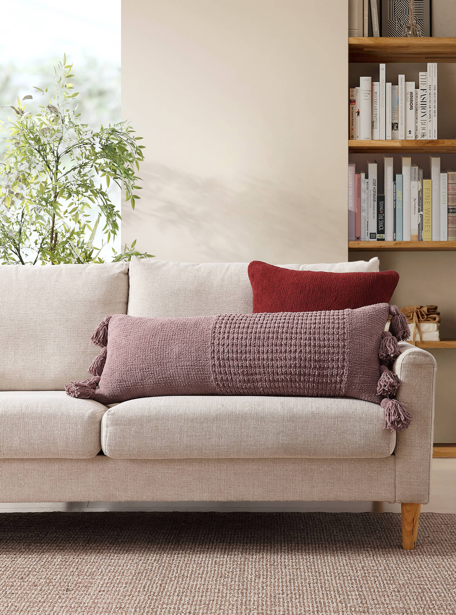 Braided Pom Pom Lumbar Pillow - Image 17