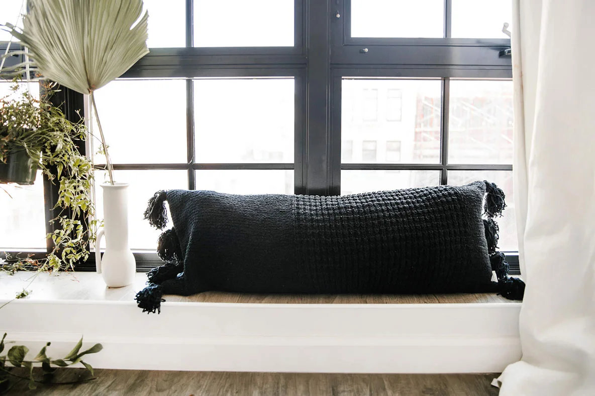 Braided Pom Pom Lumbar Pillow - Image 23