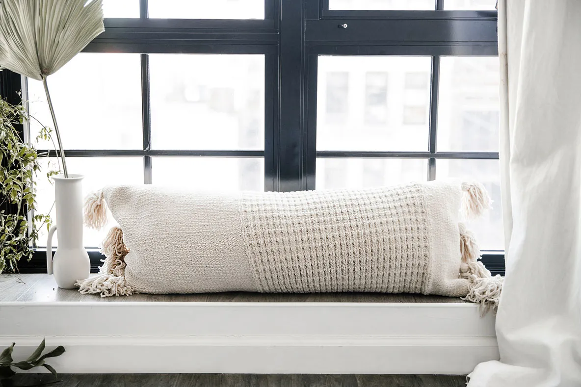 Braided Pom Pom Lumbar Pillow - Image 28