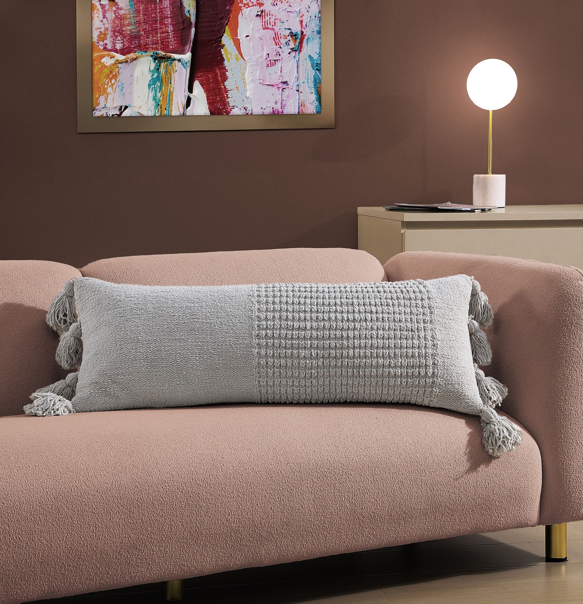 Braided Pom Pom Lumbar Pillow - Image 33