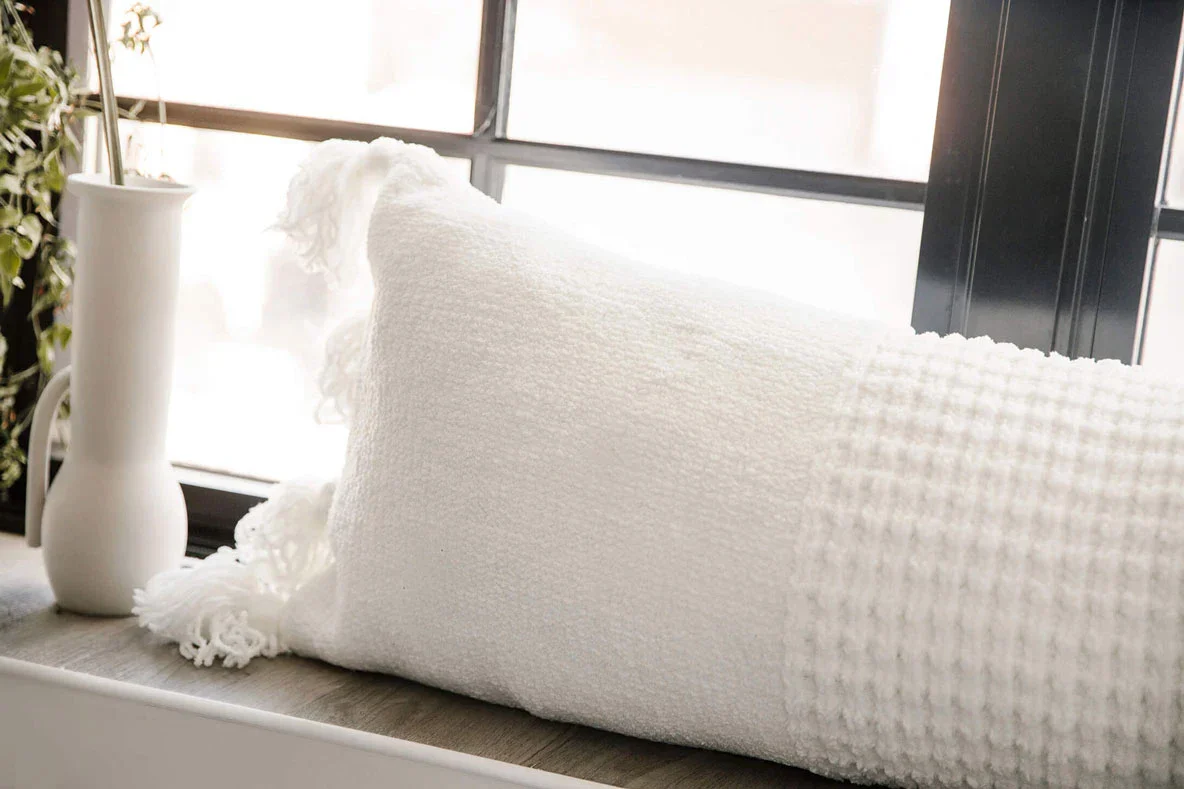 Braided Pom Pom Lumbar Pillow - Image 9