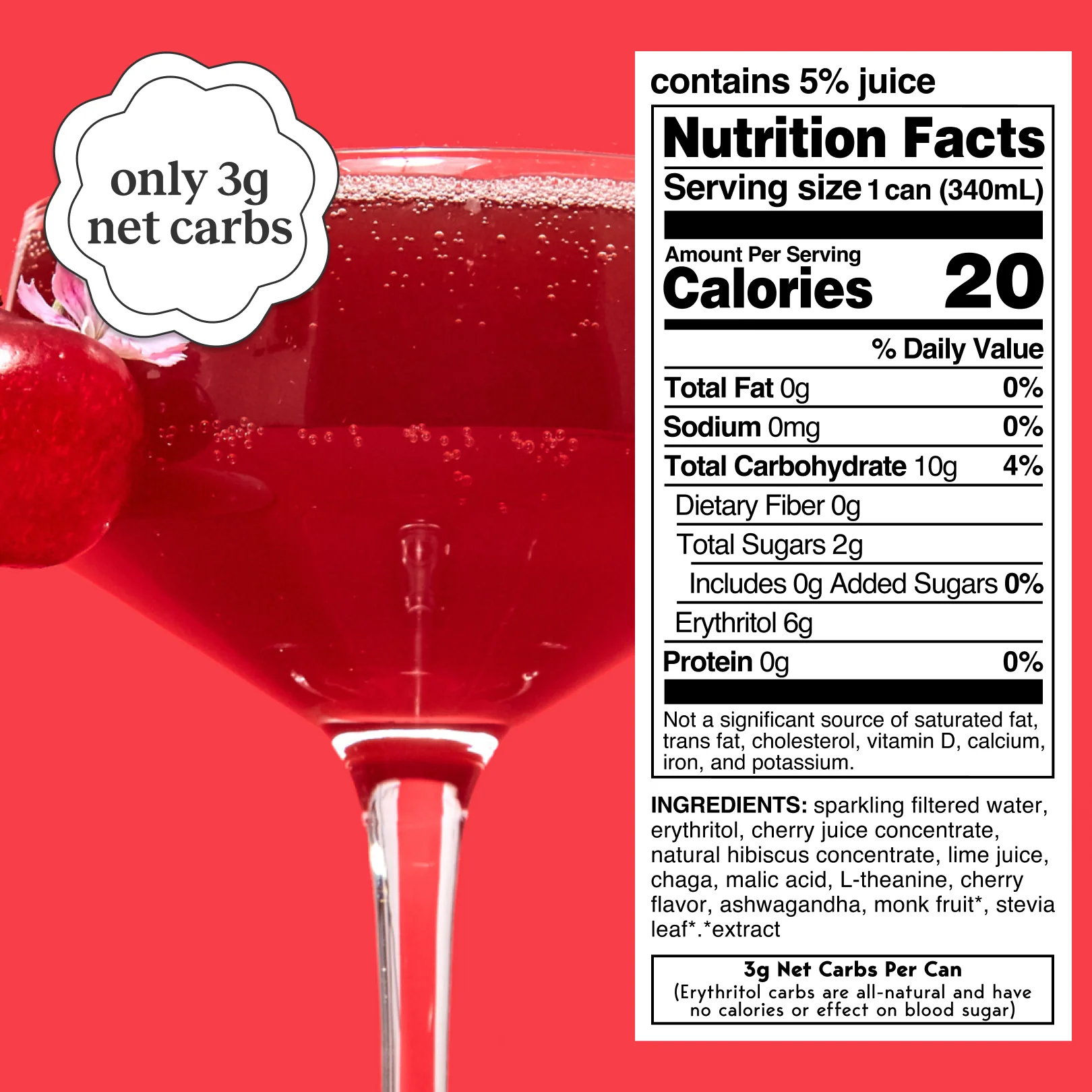 cherry chaga (botanical soda | 12 pack) - Image 2