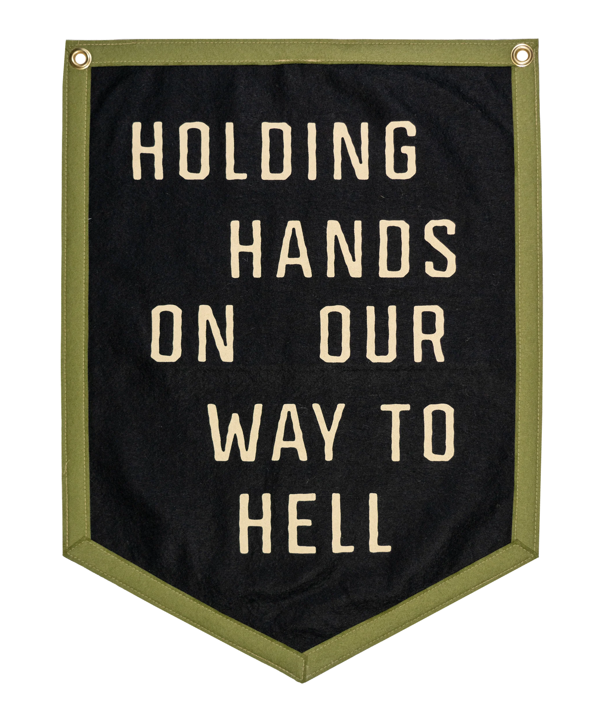 Holding Hands On Our Way To Hell Camp Flag • John Moreland x Oxford Pennant