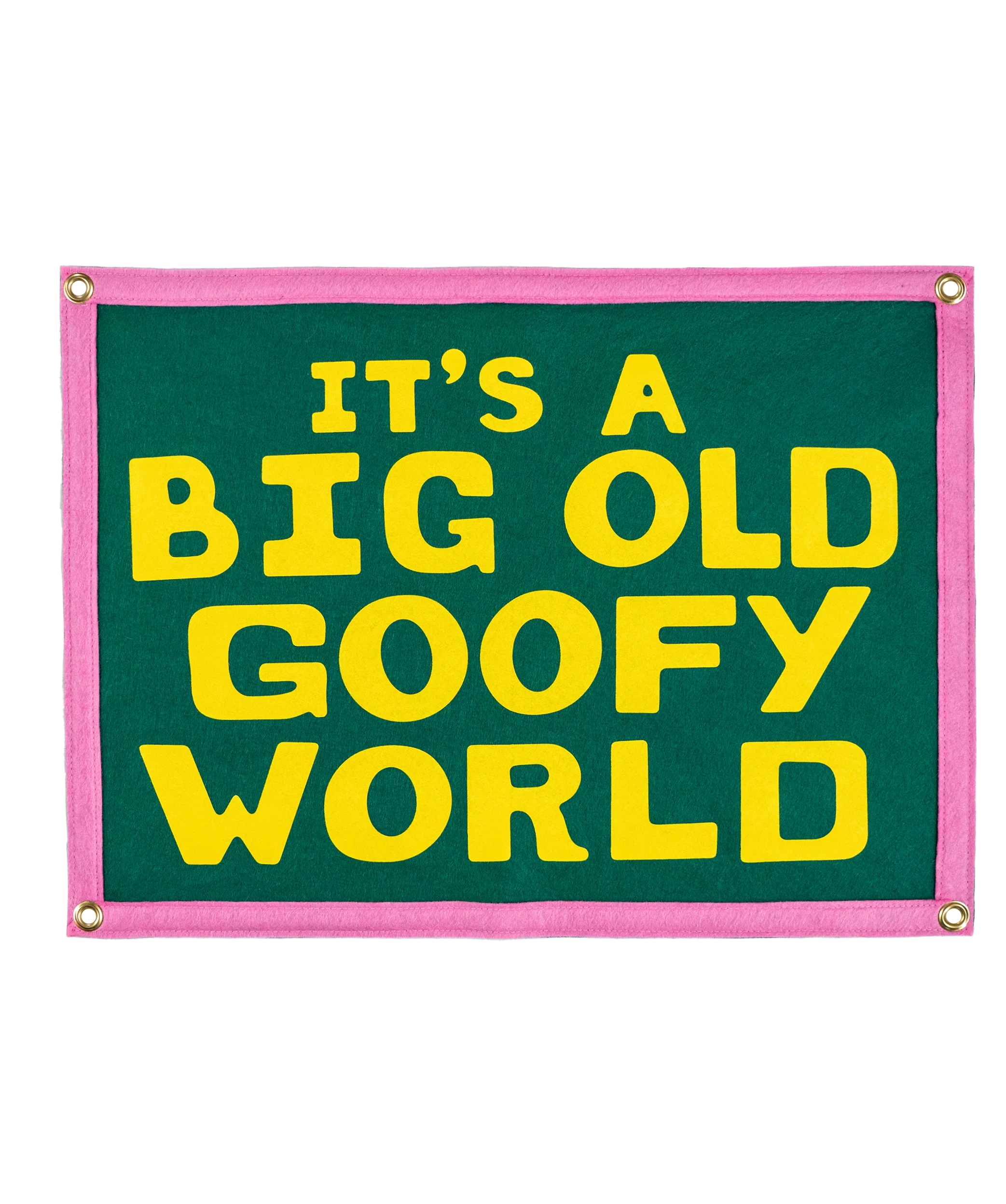 It's A Big Old Goofy World Camp Flag • John Prine x Oxford Pennant