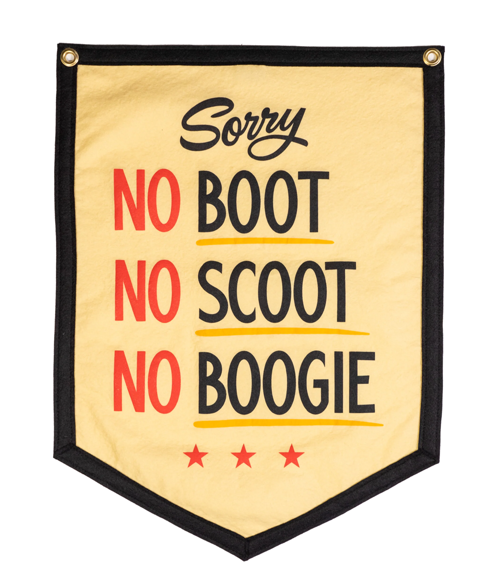No Boot No Scoot No Boogie Camp Flag • Holy Smokes x Oxford Pennant