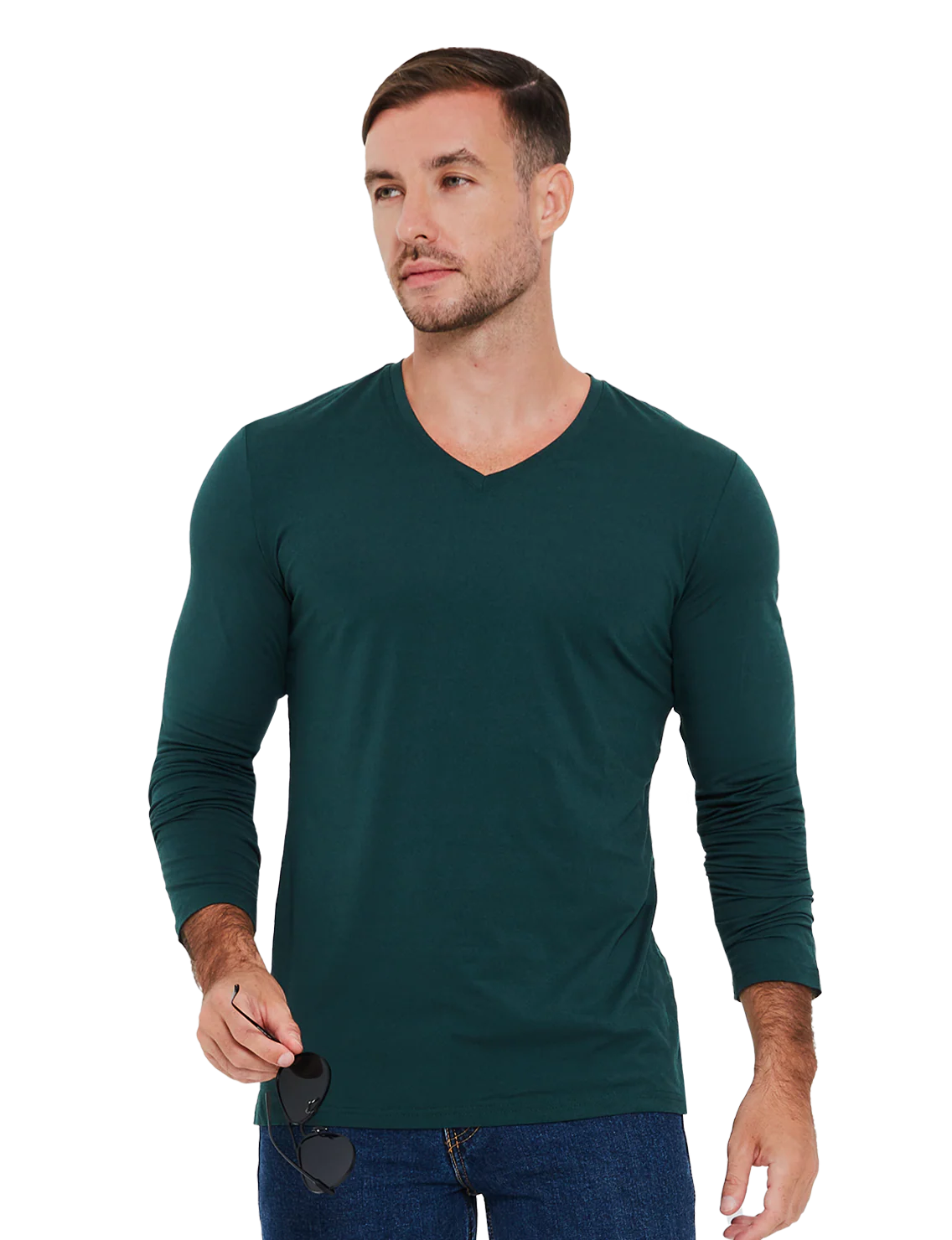 Re:Luxe Essential Long Sleeve V-Neck - Classic Fit - Image 11