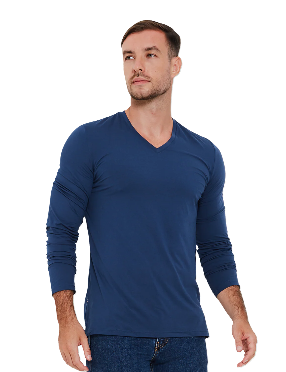 Re:Luxe Essential Long Sleeve V-Neck - Classic Fit - Image 4