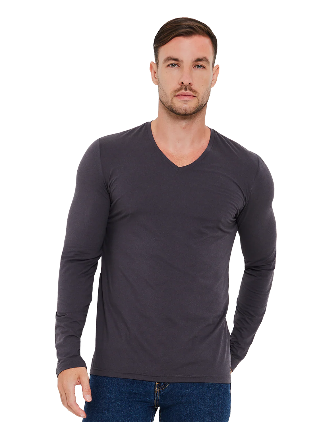 Re:Luxe Essential Long Sleeve V-Neck - Classic Fit - Image 5