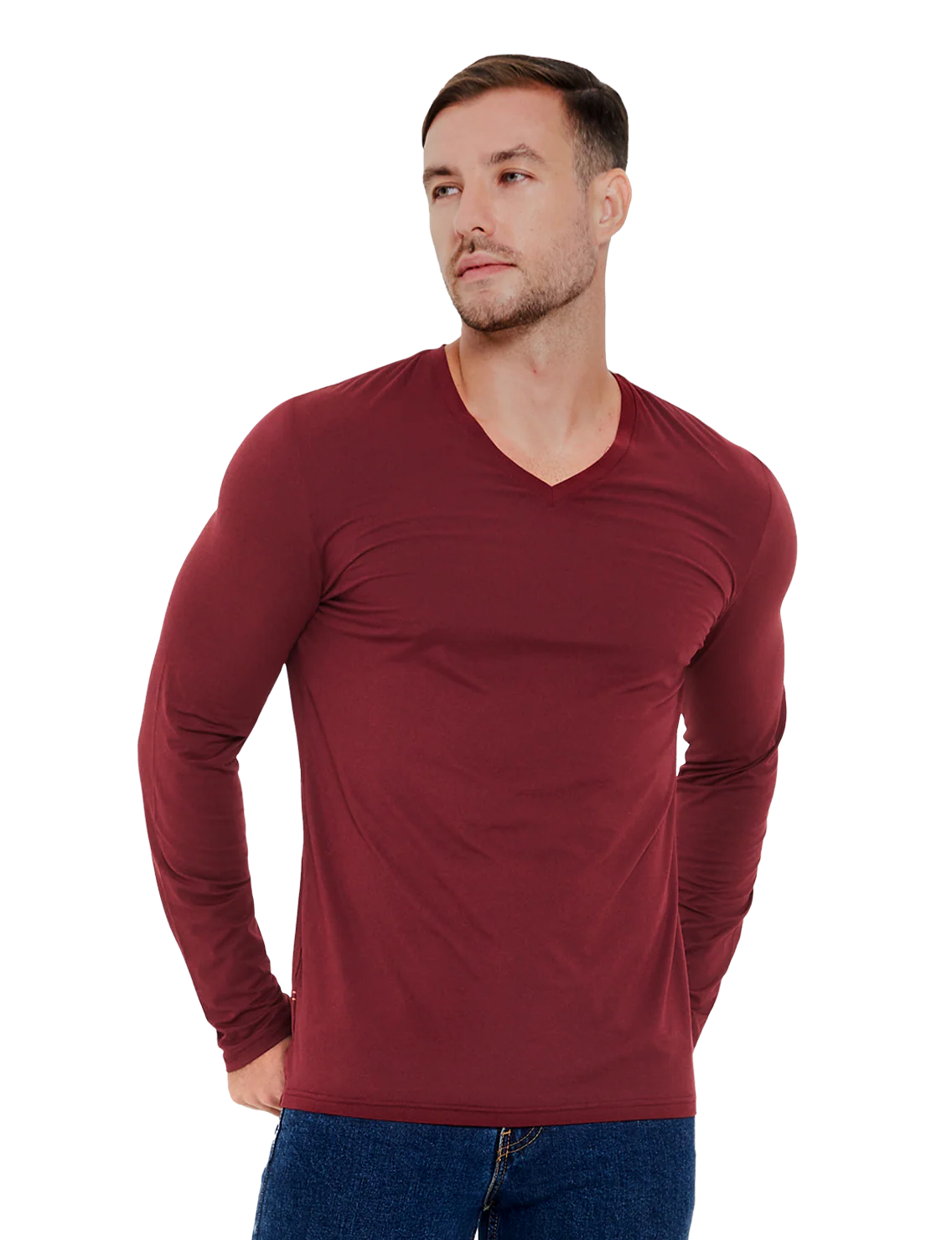 Re:Luxe Essential Long Sleeve V-Neck - Classic Fit - Image 9